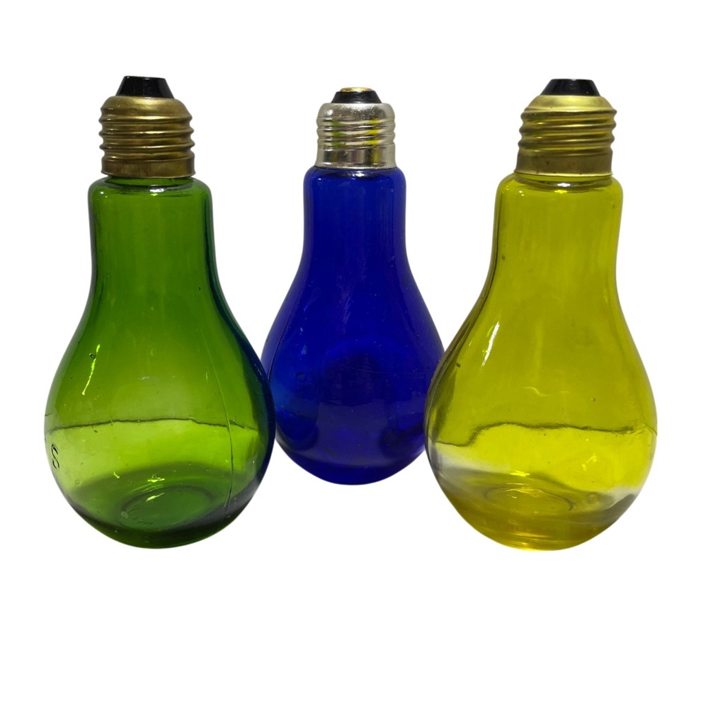 Vintage Light Bulb Glass Jars Shakers‎ Kitchen Decor (caps unscrew)